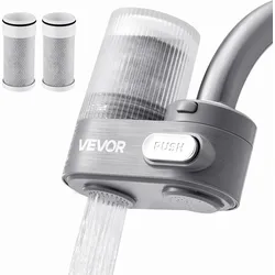VEVOR Wasserhahn Wasserfilter Wasserreiniger mit 3 Filtern Vertikal Grau Küche