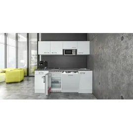 Flex-Well Küchenzeile »Kopenhagen, Breite 210 cm, inkl. Geschirrspüler«, Officeküche, wahlweise mit 2 Plattenkochfeld und/oder Mikrowelle