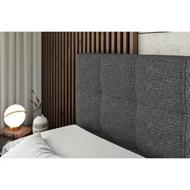 altdecor Boxspringbett mit Matratze und Topper, Polsterbett mit Bettkasten, Bett mit Stauraum H4-Matratze, Doppelbett, Springboxbett - MARCE - Dunkelgrau