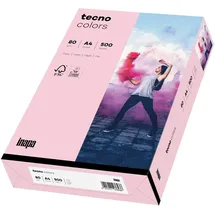 Inapa farbiges Druckerpapier, buntes Papier tecno Colors: 80 g/m2, A4, 2.500 Blatt (5x500), hellrosa