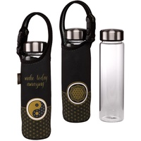 Goebel Trinkflasche mit Neoprenhülle YING YANG Lotus schwarz 0,7l Goebel Porzellan