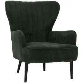 Mendler Lounge-Sessel HWC-K37 Cord 75 x 80 x 75 cm dunkelgrün mit Kissen