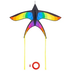 HQ Flug-Drache Kinderdrachen Einleiner Drachen HQ Swallow Kite Rainbow Flugdrachen, Kinderdrachen ab 8 Jahren bunt