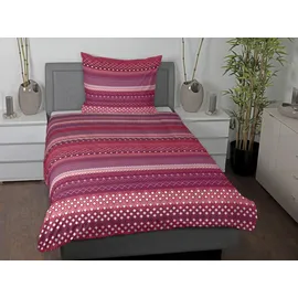 Casatex Alfredo Streifendesign Rot 135 x 200 cm + 80 x 80 cm