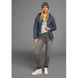 POLARINO Steppjacke POLARINO, Damen, Gr. 42, blau (rauchblau), Web, Obermaterial: 100% Polyamid. Futter: 100% Polyamid. Wattierung: 100% Polyester, eingefasste Kante, Jacken Steppjacke, Übergangsjacke für kühle Tage, aus leichtem Webmaterial