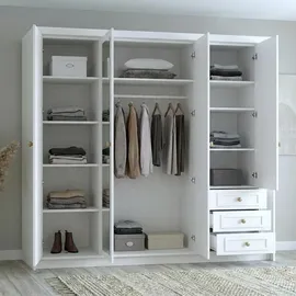 A&J MöbelLand Drehtürenschrank OSLO 200 x 215 x 59,5 cm Weiß