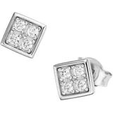 GIORGIO MARTELLO MILANO Paar Ohrstecker carréförmig mit weißen oder schwarzen Steinen, Silber 925«, weiß