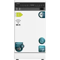 Cecotec Freistehender Geschirrspüler 45 cm Bolero Aguazero 4560 Connected. 11 Maßgedecke, 9 Programme, Energieeffizienzklasse C, Inverter Plus Duo Motor, O2Dry, Super Dry, Save+, AutoClean, Weiß