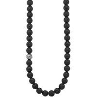 Bruno Banani Edelstahlkette Schmuck Geschenk Lavasteinkette schwarz