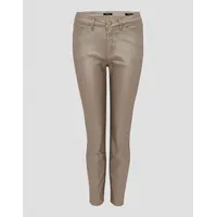 OPUS Damen Skinny | Skinny Jeans Emily Classy Mid Rise mit Coating warm Taupe, 36 L28