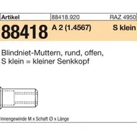 Industrial Quality Supplies Blindnietmutter A 2 kl. Senkkopf M