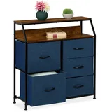 Relaxdays Kommode, Mehrfarbig, Holz, 5 Schubladen, 84x87x30 cm, Wohnzimmer, Kommoden & Sideboards, Kommoden