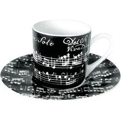 Könitz Porzellan Espresso, Vivaldi Libretto schwarz