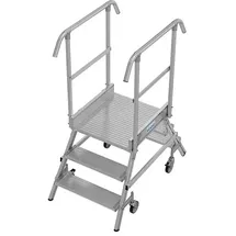 Krause Stabilo Podestleiter Arbeitshöhe 2,75 m, Anzahl Tritte: 6 Stk., Aluminium)