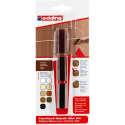 edding 8901 Möbel-Reparatur-Wachs-Set mahagoni (3er Blister)
