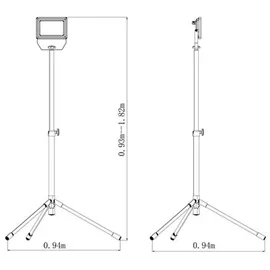 PROMAT LED-Strahler 30W Aluminium 7,5 m weiß