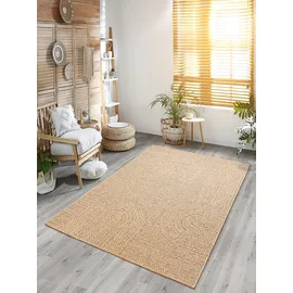 The CarPET Teppich THE CARPET "Kansas", beige (natur), B:60cm H:1mm L:90cm, Polypropylen, Teppiche, Teppich, moderner robuster In und Outdoor Teppich Jute Look