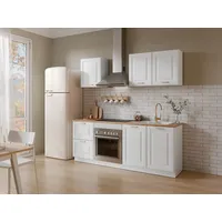 vente-unique Küchenzeile 200 cm Weiß