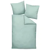 Traumschlaf Uni Mako-Satin Bettwäsche 155x220+40x80 cm rauchgrün