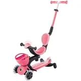 GLOBBER Go-Up Baby 360 Lights 3 in 1 Aufsitzrad Laufrad Scooter Höhenverstellbar LED-Rollen LED-Modul Coral Pink