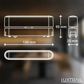 Briloner Luxtrail LED Tracklight, Warmweiß, Schwenkbar, Zubehör, LED Spot, Spotlight, Deckenspot, Lampen, Deckenlampe, Deckenleuchte, 130mm, Weiß