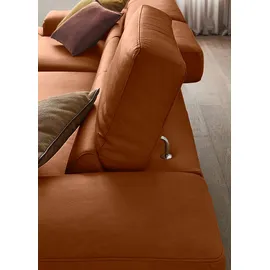 W.Schillig Ecksofa »piedroo, Designsofa mit tollem Sitzkomfort, elegant und bequem, L-Form«, Kopfteilverstellung, wahlweise mit Sitztiefenverstellung, Breite 303cm braun