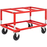 Kongamek Palettenwagen Stahl 1200x800mm rot höhenverstellbar