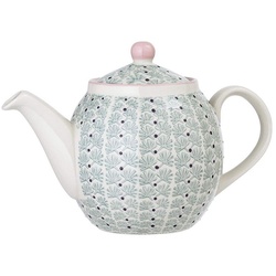 Bloomingville Teekanne Maya Teapot, Green, Stoneware, 1,2L, Keramik, 1x Kanne, Kaffeekanne, Tee, Steingut mit Deckel, grün grün