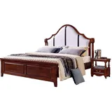 JVmoebel Schlafzimmer-Set Bett 2x Nachttischе 3 tlg Schlafzimmer Set Möbel Klassisch Betten, Made in Europa braun