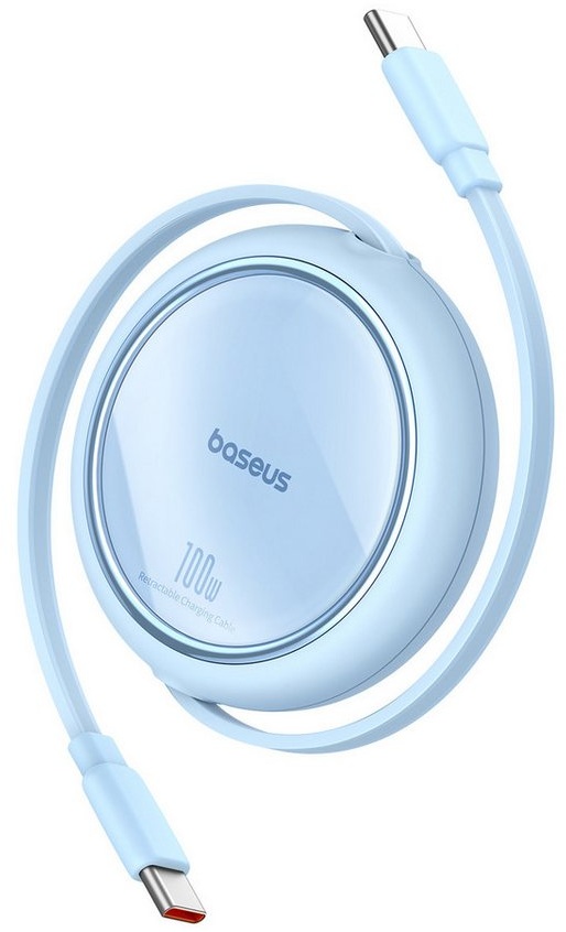 Baseus Free2Draw Mini USB-C – USB-C 100 W 1 m einziehbares Kabel Smartphone-Kabel blau