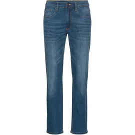 Arizona Stretch-Jeans ARIZONA, Herren, Gr. 34, Länge 32, blauus, Denim/Jeans, Obermaterial: 98% Baumwolle, 2% Elasthan, unifarben, Basic, straight fit lang, Jeans, gerade Beinform, niedrige Leibhöhe, mit Gürtelschlaufen