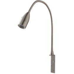 Fischer & Honsel LED-Bettbeleuchtung Sten Alu, Eisen, Stahl Metall Silber Nickel matt