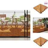 Terrassenfliesen 10 Stk. 30x30 Cm Massivholz Akazie - Terrasse - Gartenmöbel - Holzterrasse - Gartenpflastersteine - Outdoor Möbel