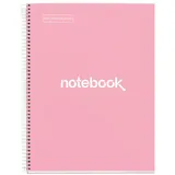 Miquelrius Notizbuch A4 Notebook 80 Blatt Rosa/kariert