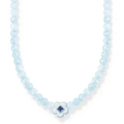Enganliegende Halskette aus Jade Beads mit Blumen Anhänger