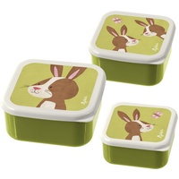 sigikid Snackboxen Hase Forest Lunchbox BPA-frei Mädchen Lunchboxen empfohlen ab 2 Jahren grün