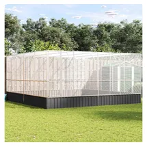 vidaXL - Voliere Silbern 418x414x212 Cm Stahl