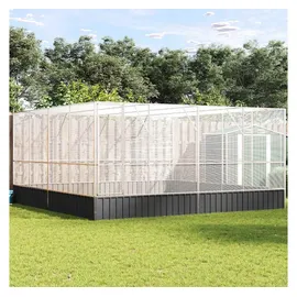 vidaXL - Voliere Silbern 418x414x212 Cm Stahl