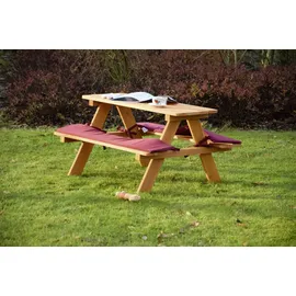 Dobar Kindersitzbank 89 x 79 x 50 cm braun/weinrot inkl. Sitzauflagen
