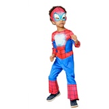 Rubies Spidey Glow in Dark Preschool Kostüm für Jungen und Mädchen, Jumpsuit, Stiefelüberzug und Halbmaske, offizielle Marvel, Spidey & Friends für Karneval, Weihnachten, Geburtstag, Party und