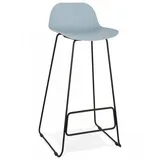KADIMA DESIGN Barhocker mit Dunkelblauem Sitz aus Kunststoff | 75cm Sitzhöhe in Blau-Schwarz | Gr.: onesize