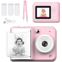 Sofortdruckkamera, 1080p HD 48MP Instantkameras, 2,4 -Zoll -Bildschirm Tragbare Reisendruck -Digitalkamera mit Druckpapier für Anfänger Teenager Kleinkinder (Rosenate)