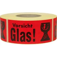 TransPak Hinweis Etiketten Vorsicht Glas 1.000 Stk/Rolle