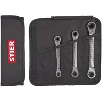 Stier Doppel-Ringratschenschlüssel-Satz 4-in-1, 8 - 19 mm, 3-teilig
