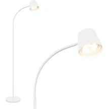 Briloner - LED Stehlampe kabellos mit Touch, stufenlos dimmbar, Akku & Lichtquelle tauschbar, Akku Stehleuchte, Leselampe, Wohnzimmerlampe, Deckenfluter, Standleuchte, 126,5 cm hoch, Weiß