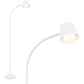 Briloner - LED Stehlampe kabellos mit Touch, stufenlos dimmbar, Akku & Lichtquelle tauschbar, Akku Stehleuchte, Leselampe, Wohnzimmerlampe, Deckenfluter, Standleuchte, 126,5 cm hoch, Weiß