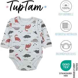 TupTam Langarmwickelbody TUPTAM "Wickelbody Baby Langarm Wickelbody 5er Pack", Jungen, Gr. 50, N-Gr, blau (blau_beige_tiere_dino), Obermaterial: 100% Baumwolle CO., Bodys
