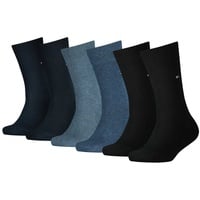 TOMMY HILFIGER Kinder Socken, 6er Pack - ECOM, TH Basic, einfarbig Blau/Schwarz 27-30