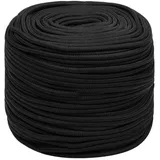 vidaXL Bootsseil Ankerleine Festmacher Tauwerk PP Leine Seil Tau Polypropylenseil Geflochten Flechtleine Schwarz 6mm 50m Polypropylen