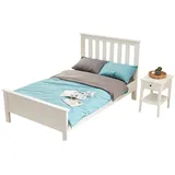 JVmoebel Schlafzimmer-Set Komplette Schlafzimmer Set Doppelbett Nachttisch Weiß Holzmöbel, (2-tlg., Bett + Nachttisch), Made in Europa weiß